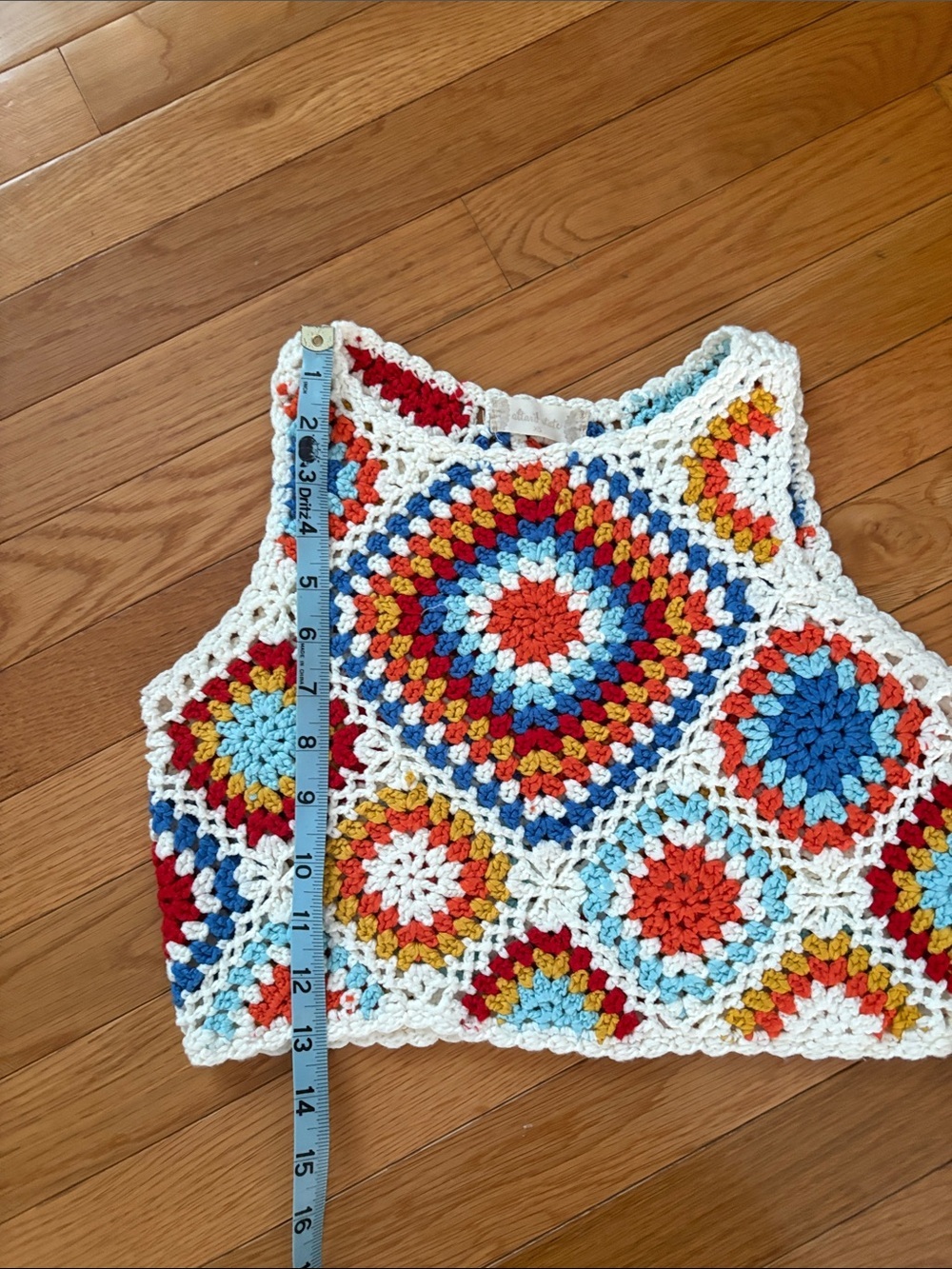 Altar'd State Multicolor Crochet Crop Top - White Trim - Picture 7 of 7